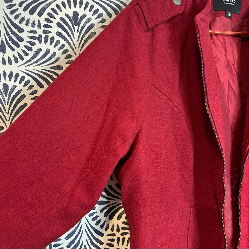 Torrid Wool Blend Zip Front Fit And Flare Coat - Picture 5 of 14